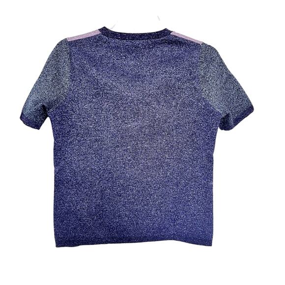 HUGO BOSS Colorblock Top Sweater Pink Purple Black Metallic Wool Blend Large - Picture 4 of 9